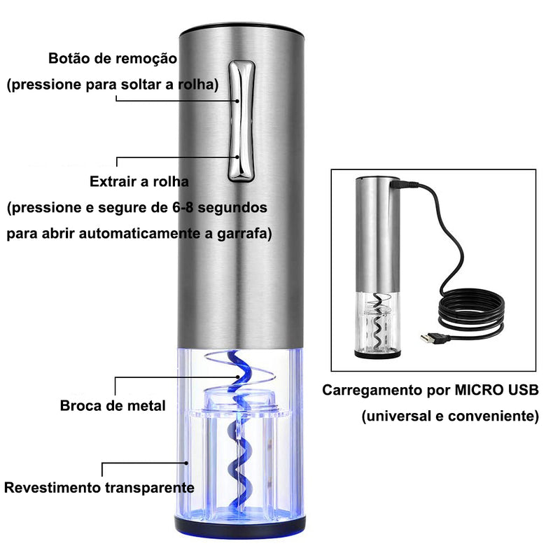 Abridor de Vinho Elétrico Automático